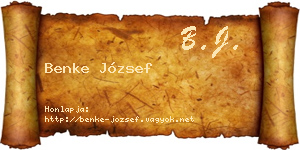 Benke József névjegykártya