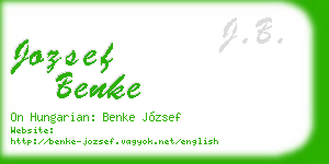 jozsef benke business card