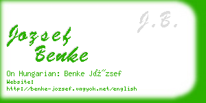 jozsef benke business card